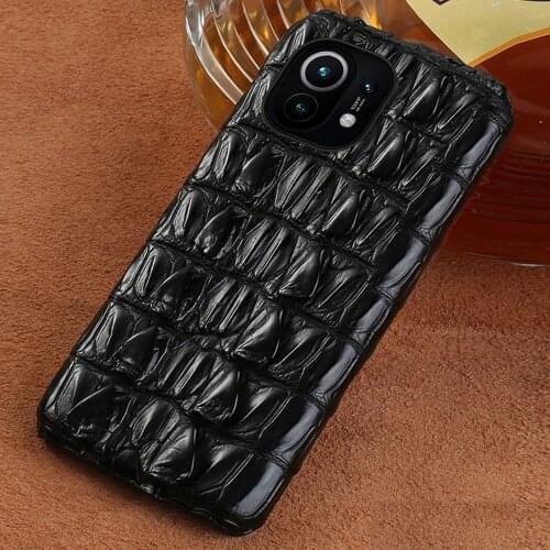 Genuine Crocodile Leather Case for Xiaomi Mi 11 10 Ultra 10T 9 9T Poco X3 Pro F3 Cover for Redmi Note 10 Pro 10S 7 8 Note 9 Pro