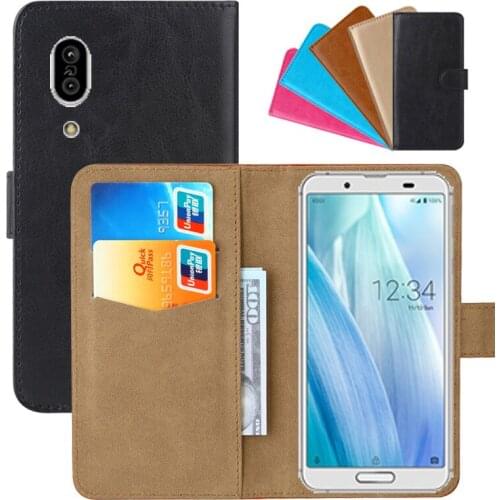 Luxury Wallet Case For Sharp Aquos sense3 PU Leather Retro Flip Cover Magnetic Fashion Cases Strap