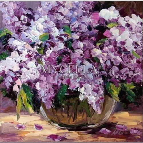 Flowers Needlework 5D DIY Diamond Painting Cross Stitch Full Round Rhinestone Lavender Diamond Embroidery Home Decor Mosaic