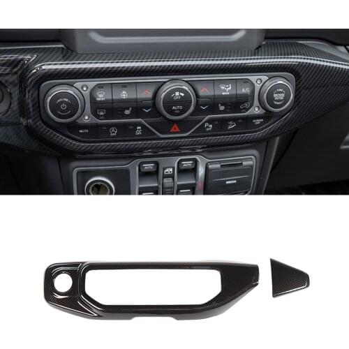 For Jeep Wrangler JL 2018 2019 JT 2020 2021 Air Conditioning AC Control Panel Decoration Cover Trim Sticker Car Accessories