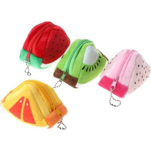 EDC Fruit Plush Coin Purse Bag Moneybag Wallet Change Purse Small Gift Kids Toy