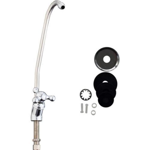 1/4" Ceramic Core Gooseneck Water Purifier Faucet Reverse Osmosis RO Drinking Water Filter Faucet Parts External Chrome Plating