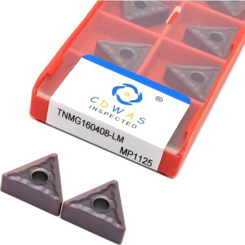 10PCS TNMG160408 LM MP1125 High Quality External Turning Tool TNMG 160408 Carbide Inserts Lathe Cutter Tool for Stainless Steel