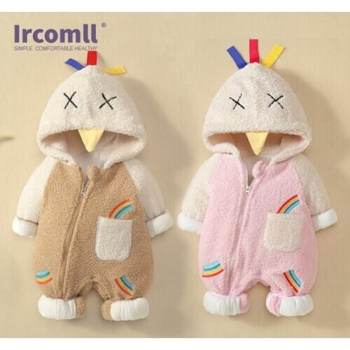 Ircomll Infant Baby Boy Girl Clothing Newborn Rompers Cute Chick Hooded Rainbow Decoration Baby Costumes ropa bebe Jumpsuit