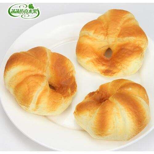 Artificial Decorations Foods flat shape Miniatures PU material circle bread fake food teaching props 3pcs/lots