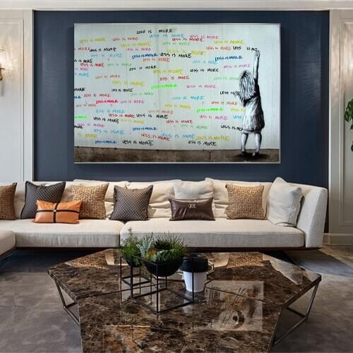 Less is More Colorful Graffiti Art Canvas Painting Animal Posters and Prints Abstract Picture for Living Room Home Decoration