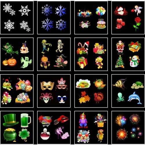 4 Pattern Card For Laser Projector Lamps LED Stage Light For Christmas Birthday outdoor decoration Light