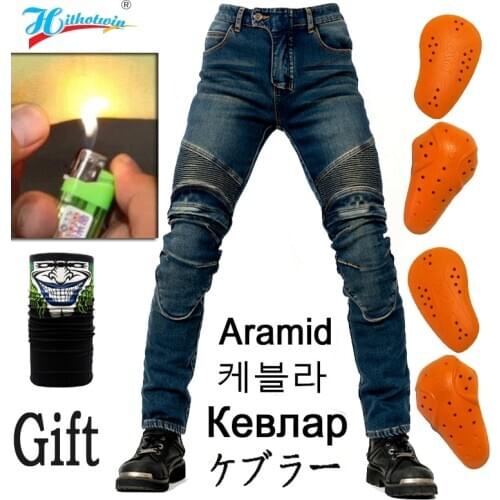 Mens waterproof Aramid Motorcycle jeans stylish Riding fleece warm winter Jeans Biker casual pants with protector super S-4XL