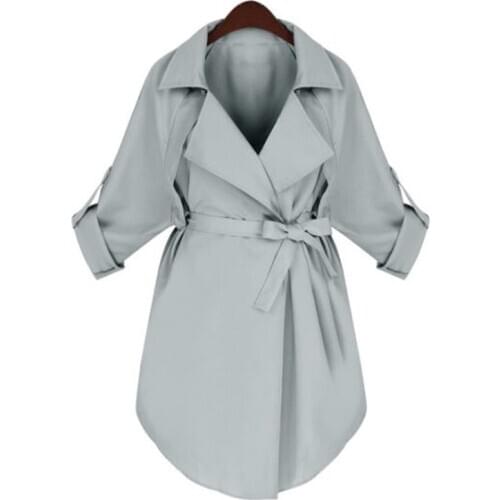 2020 Trench Coat for Women Windbreaker Fashion Plus Size Spring Summer Long Trench Coats Black Manteau Femme JR5626