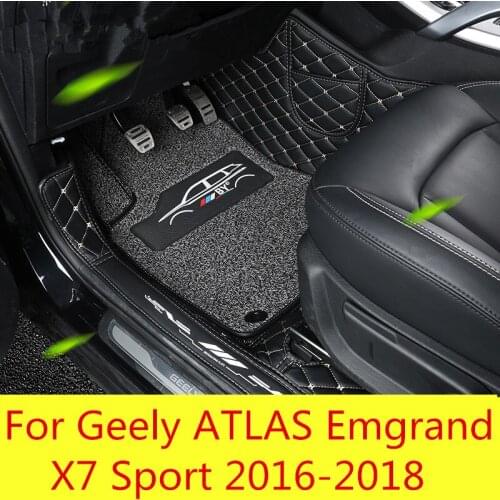 Foot pad car large surrounded by wire ring foot pad full double foot pad Accessories For Geely ATLAS Emgrand X7 Sport 2016-2018