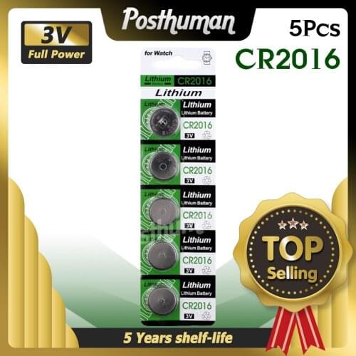 POSTHUMAN 5Pcs CR2016 LM2016 BR2016 DL2016 KCR2016 for toy batteries pilha 3V Lithium Button for watch Coin Cells Batteries