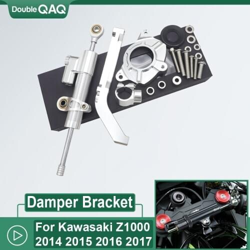 For Kawasaki Z1000 2014-2017 Motorcycle CNC Aluminum Alloy Adjustable Steering Damper Stabilizer Bracket Mounting Kit