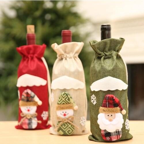 Christmas Champagne Red Wine Bottle Cover Red Wine Bottle Dining Table Dress up Hotel Scene Setting Supplies