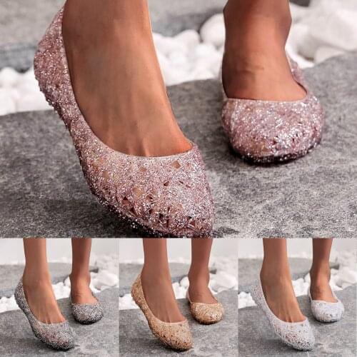 Hollowed Womens Sandals 2021 Out Birds Jelly Crystal Flat Bottom Breathable Womens Sandals Summer Streetwear scarpe da donna