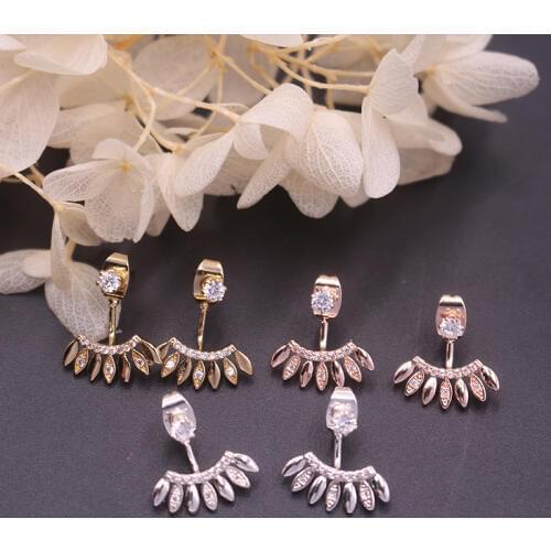 Chic Personality Eyelash Ear Jacket For Women Girls Copper Eye Lash Earrings Exquisite Eye charm jewelry Korean Style