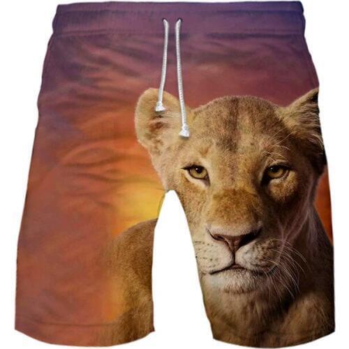 Hot Sale Lion King 3D beach Shorts Harajuku Style Summer Men/Women Fashion Leisure Trend Shorts Popular Casual Lion King Shorts