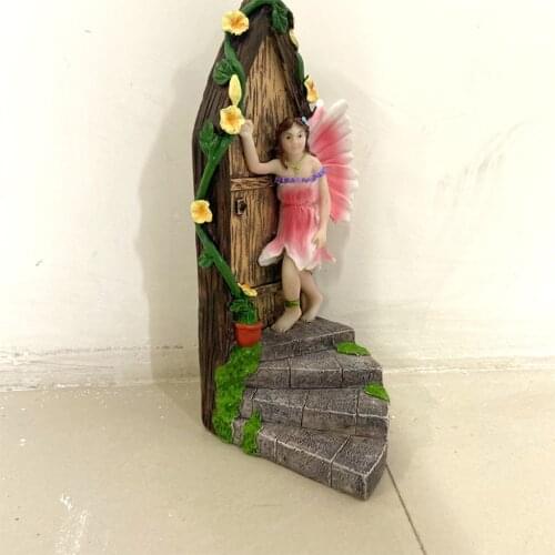 Fairy Garden Door Accessories Fairy Door Wall Outdoor Mystical Miniature Garden Door for Tree Trunk