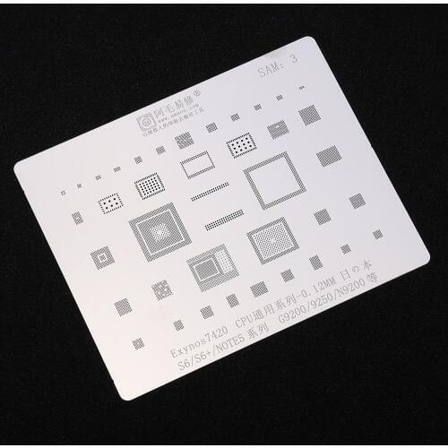 BGA Reballing Stencil for Samsung S6/S6+/Note5/7420/CPU/G9200/9250/N9200 Soldering Net Stainless Steel Plate