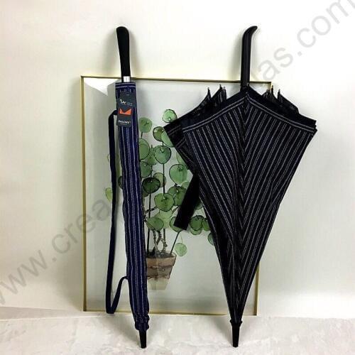 112cm auto open antique anti-thunder fiberglass business windproof stripe black coating 5 times umbrella waterpoof check parasol