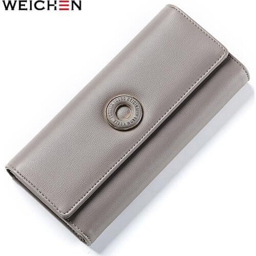 WEICHEN Many Departments Women Wallets Card Holder Coin Cell Phone Pocket Ladies Clutch Purse Long Leather Brand Female Wallet