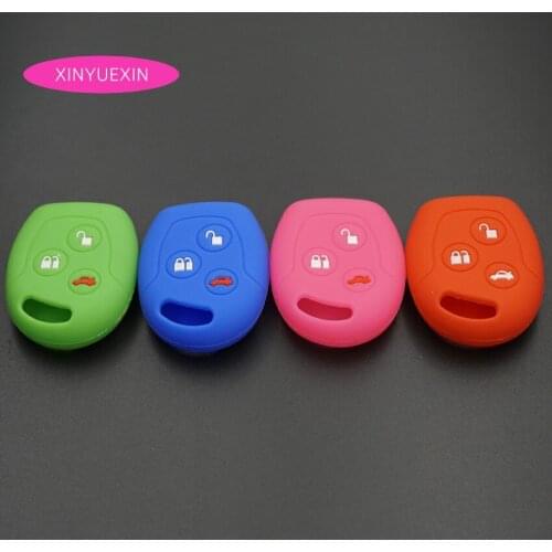 Xinyuexin Silicone Car Key Cover FOB Case For FORD Focus Mondeo Remote Key Rubber Case Car-styling Interior Accessories
