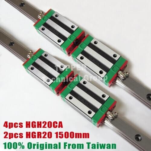 100% original from taiwan HIWIN HGH20CA linear motion slider with 1500mm guide rail HGR20 for CNC parts set