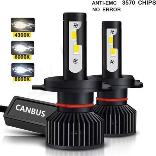 2PCS LED 30000LM/PAIR Mini Canbus Car Headlight Bulbs H1 H7 H8 H9 H11 Headlamps Kit 9005 HB3 9006 HB4 Auto Lamps 4300K 8000K