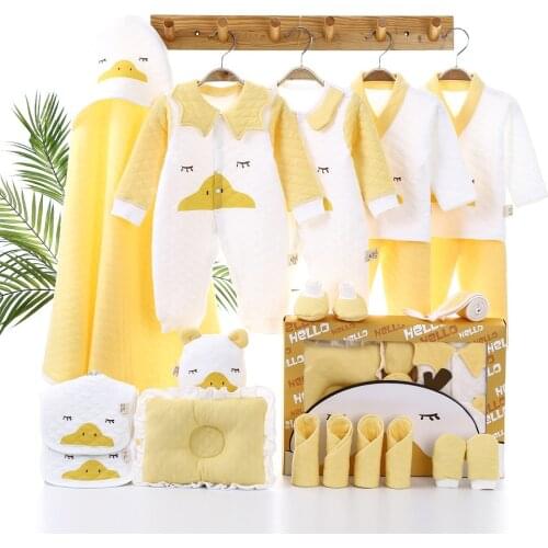 20PCS Baby Sets Unisex Cotton Newborn Baby Boy Clothes Print Thicken Autumn Winter Baby Girl Clothes Gift Suits Ropa Bebe