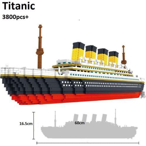 3800 Pcs PZX Mini Blocks Titanic Ship Building Bricks Model Educational Toy Boat Juguetes Girls Gifts for Kids Christmas Present