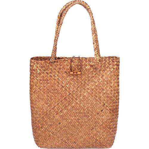 Hand Woven Large Rattan Straw Bag Flower Basket Storage Tote Female Bags Travel Handbag Shopping Braided Hand Bag For Women Girl