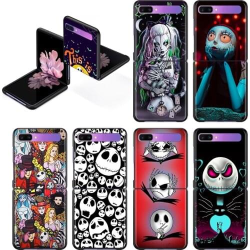 Jack Skellington Before Christmas Case For Samsung Galaxy Z Flip 6.7" Flip3 5G Black PC Hard Phone Cover Segmented Protect Coque