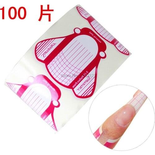 By DHL 100set 100pcs/set Nail Art Extension Forms Tips Acrylic UV Gel DIY Guide Tool Nail Form New Plane Shape Professional tool