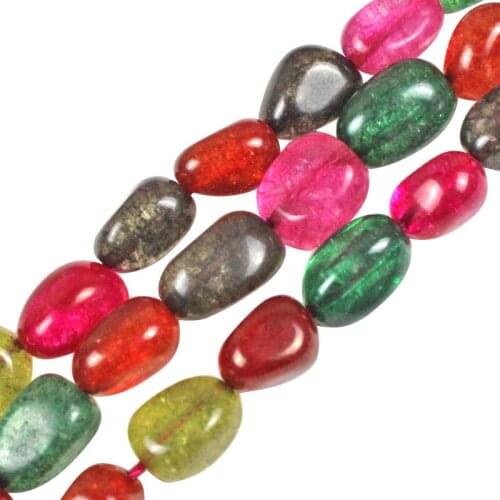 Natural Irregular Mixed Crack Crystal Quartz Beads Smooth Loose Spacer Stone Beads For Jewelry Making DIY Bracelet Necklace 15"