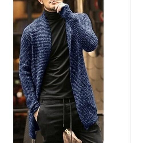 New Men Winter Fall Long Sleeves Cardigan Male Fashion Solid Loose Sweater Autumn Men Casual V-Neck Warmth Sweaters Streetwear