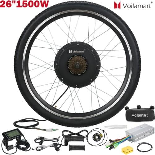 26"1500W Rear Wheel 48V Electric Bicycle Bike Motor Conversion Kit Hub LCD Meter