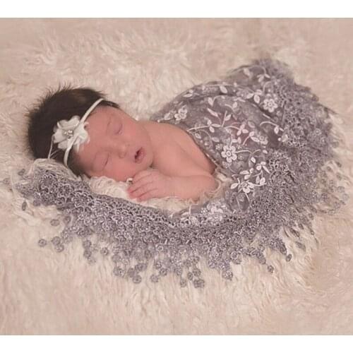 3Pcs Baby Blanket Swaddle Wrap Headband Set Newborn Infants Photography Props