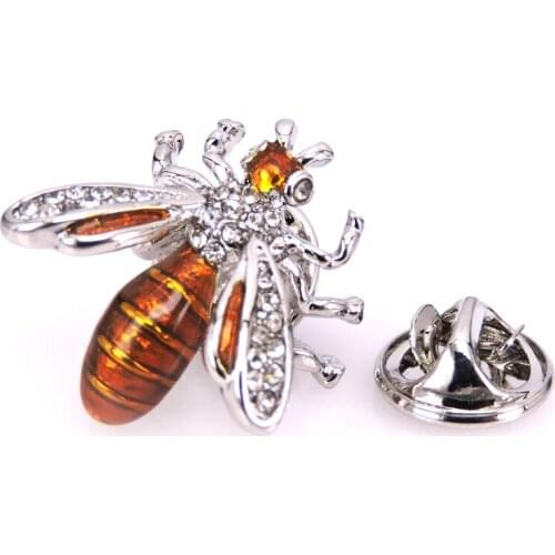 Mens Brooch Scarf Hat Accessories Yellow bee Clip Neckpin Badge Pin Woman Wedding Couple High Quality Jewelry Gifts