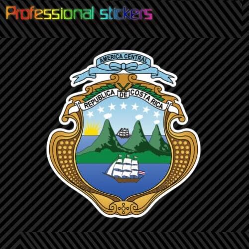 Costa Rican Coat of Arms Sticker Decal Self Adhesive Vinyl Costa Rica Flag CRC Stickers for Cars, Bicycles, Laptops, Motos
