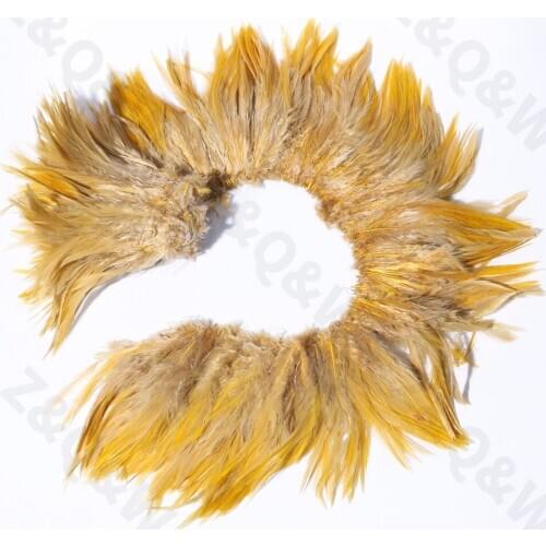 Natural 4-6 inch chicken feather dyed khaki DIY jewelry accessories holiday performance costume skirt decoration