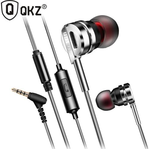 QKZ DM9 Zinc Alloy HiFi Earphone In Ear Earphones Bass Metal DJ MP3 Headset for Universal Mobile Phone 3.5mm HiFi Earphone