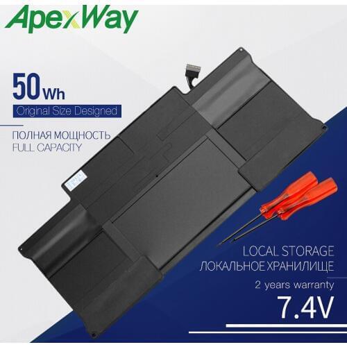 ApexWay 7.4V 50wh Laptop A1405 Battery for Apple Macbook Air 13" inch A1405 A1377 A1369 Late 2010 Mid 2011 2013 Early 2014 2015