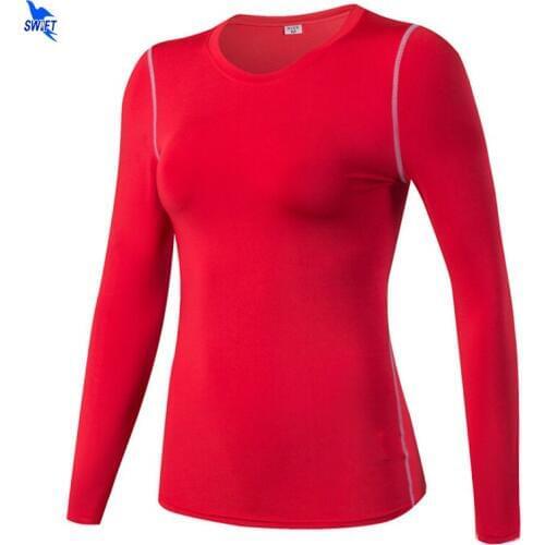New 2020 Quick Dry Women Compression Tights High Elastic Fitness Gym Exercise Training Top Long Sleeve Sport Running Yoga Shirts