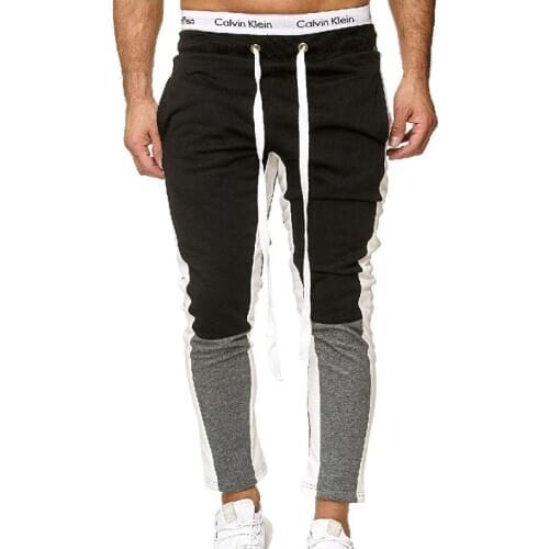 New Mens Slim Tights Trousers Casual Color Matching Design Spring Mens Trousers Slim Sports Pants Hip-hop Streetwear Trousers