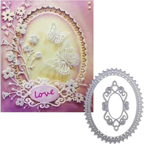 Oval frame craft cutting dies Metal Steel Cutting Die New decoration Stencil For DIY Scrapbooking Paper photo Cards