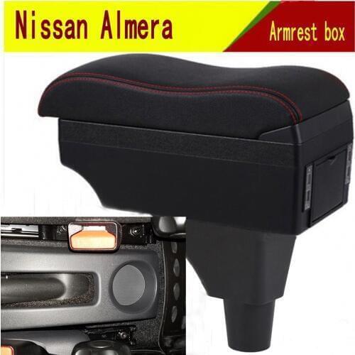 For Car Nissan Almera Armrest Box central Store content Storage arm support elbow rest