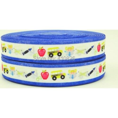 Q&N ribbon wholesale/OEM 7/8inch 22mm 140901039 School Style Printed grosgrain ribbon 50yds/roll free shipping