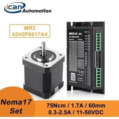 ICAN Stepper Motor Nema17 40mm 1.7A 75Ncm length60mm 42H2P6017A4 Step Motor For 3D-Printer