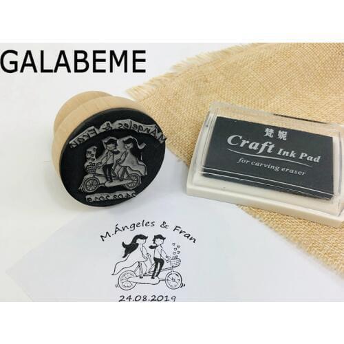 Diameter 4.5cm Personalized Custom Name Date Wood Stamping Sealing Seal Stamp Invitation Engagement wedding decoration