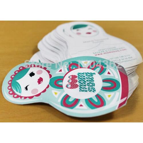 Custom Designed 4 Color 2 Sided Printing 300gsm Art Paper Die Cut Business/Name/Visit Card