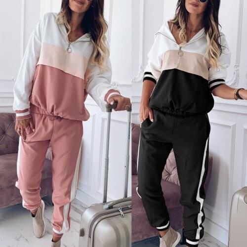 Womens Tracksuit 2020 Autumn Track Sports Suit Clothes 2 Piece Set Long SleeveTop And Pants Fashion Sweatshirts Sporting Female